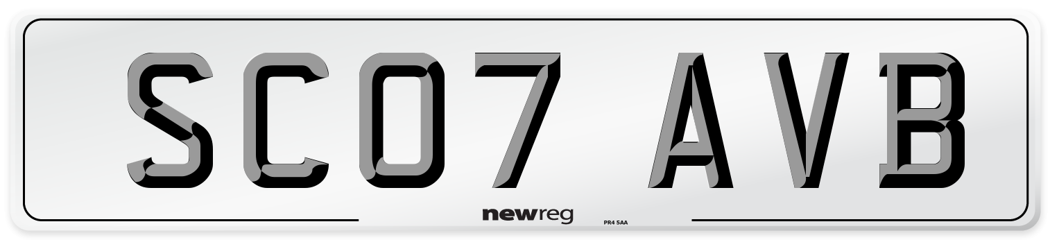SC07 AVB Number Plate from New Reg
